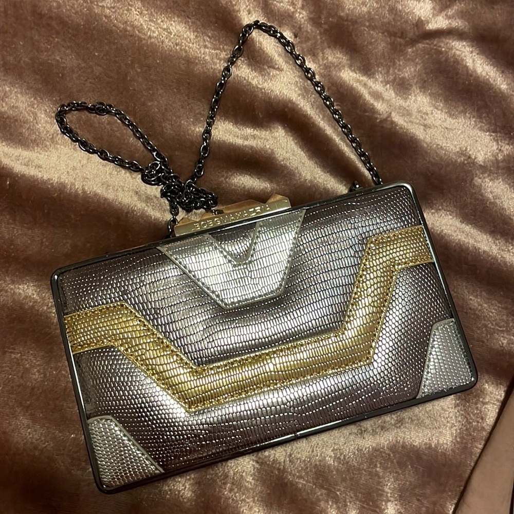 BCBGMAXAZRIA Metallic Clutch!